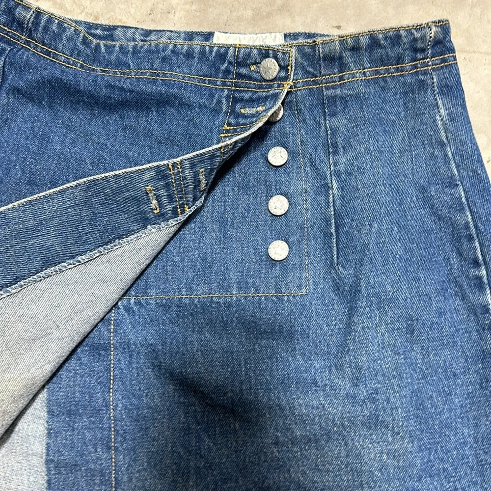 Carolina Blues ~ Blue Jean Denim Straight Pencil Skirt Maxi‎ Womens Size 11/12